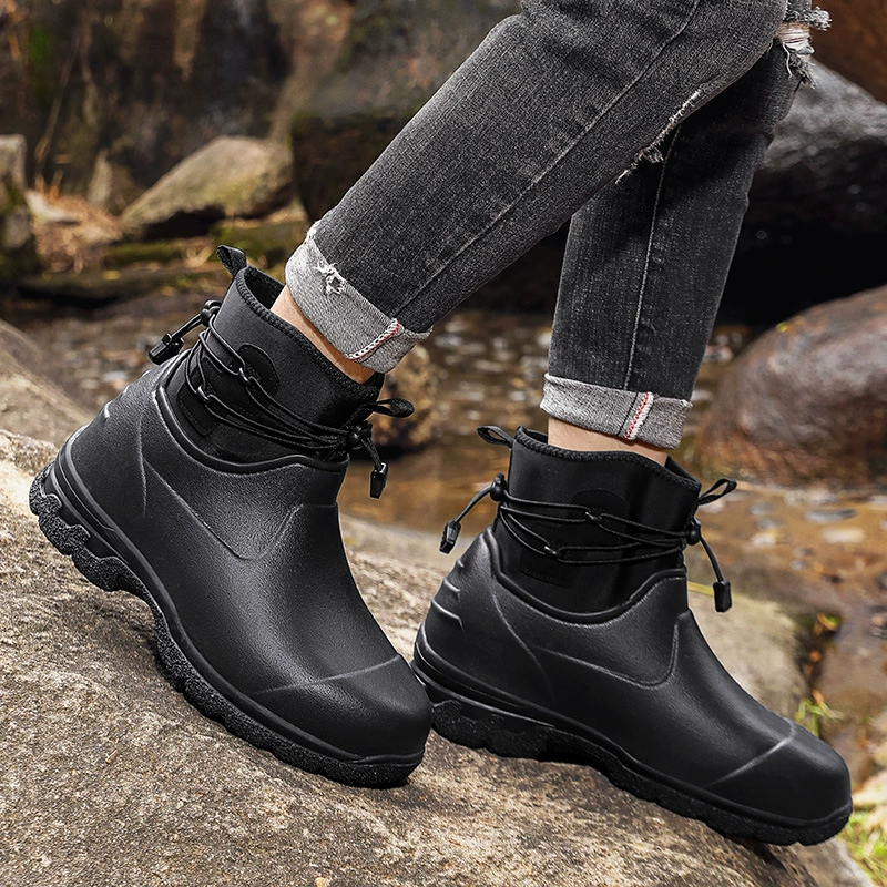 502 Мужские водонепроницаемые кухонные Schuhe с меховым утеплителем и антискользящими свойствами, зимний комплект, водонепроницаемый ткань, утепление