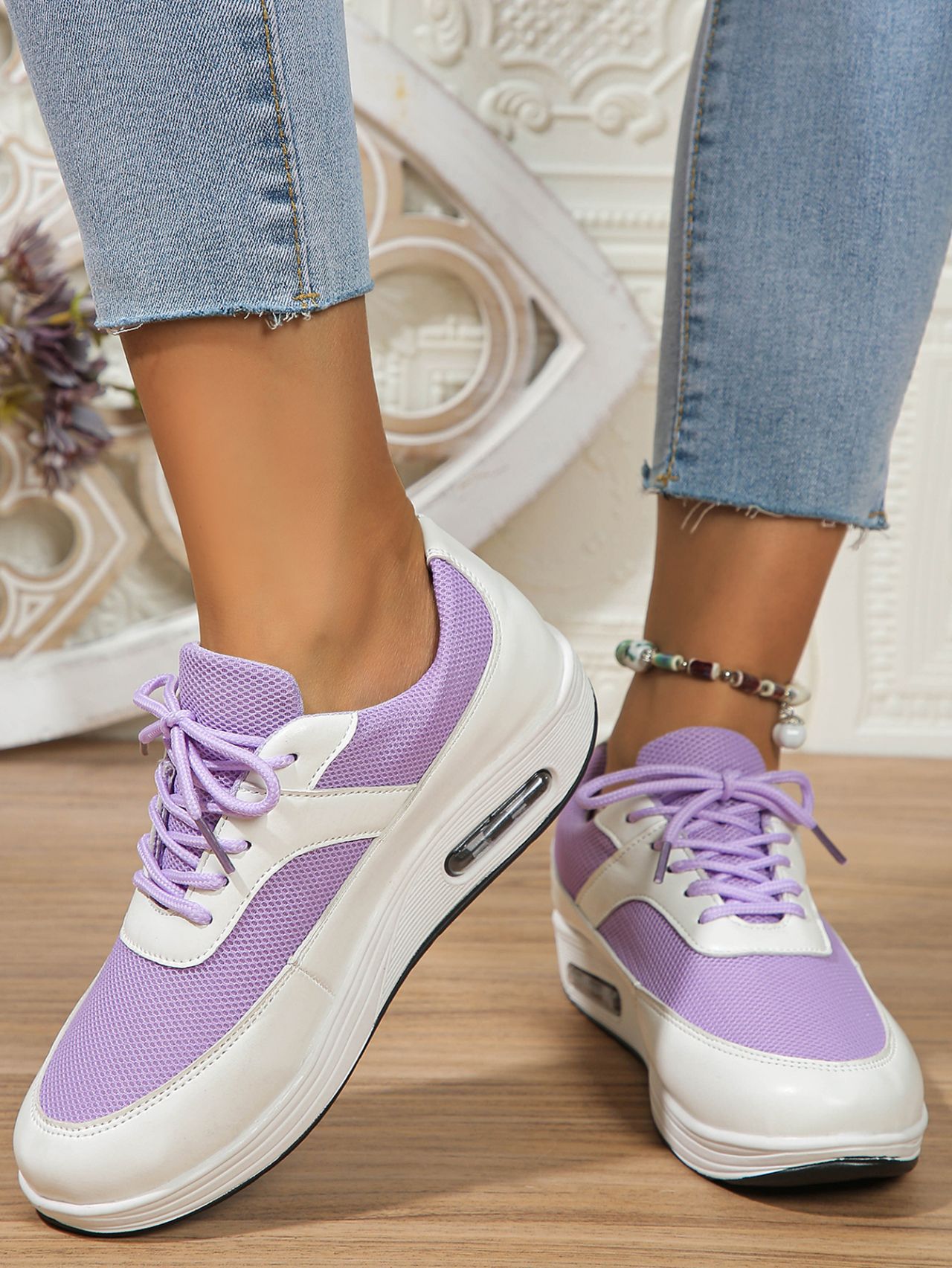 Zapatos de mujer, primavera y verano, zapatos deportivos de suela gruesa de malla para mujer, zapatos de balanceo, zapatos de fitness, zapatos de plataforma, zapatos casuales_voghion.com
