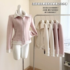 腰精乳餅冬保温両面パイルが厚いフリースのセーターのコートの女性
