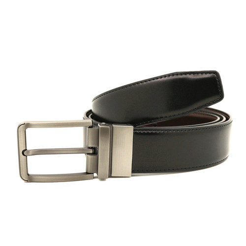 New Men's Genuine Leather Belt Rotating Pin Buckle Cross-border Glossy Fashion Casual Double Sided Belt Manufacturer Wholesale