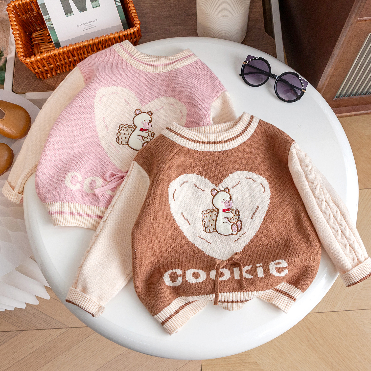 Autumn knitted children's sweater girl's