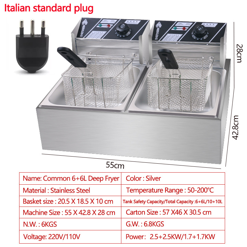 Freidora Eléctrica de Gran Capacidad con Suministro Directo de Fábrica para Comercio Electrónico Transfronterizo, 110V/220V, Estándar EE. UU./UE/RU, Envío Gratuito