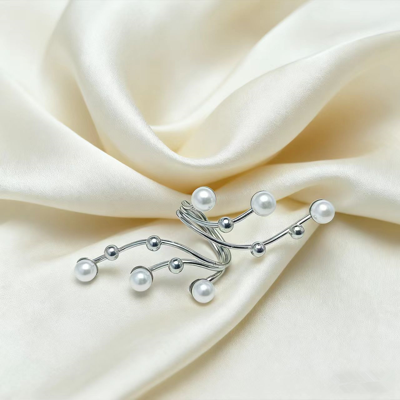 Oval And Marquise Bezel Ring Set For Women Horizontal Gold Plated_voghion.com