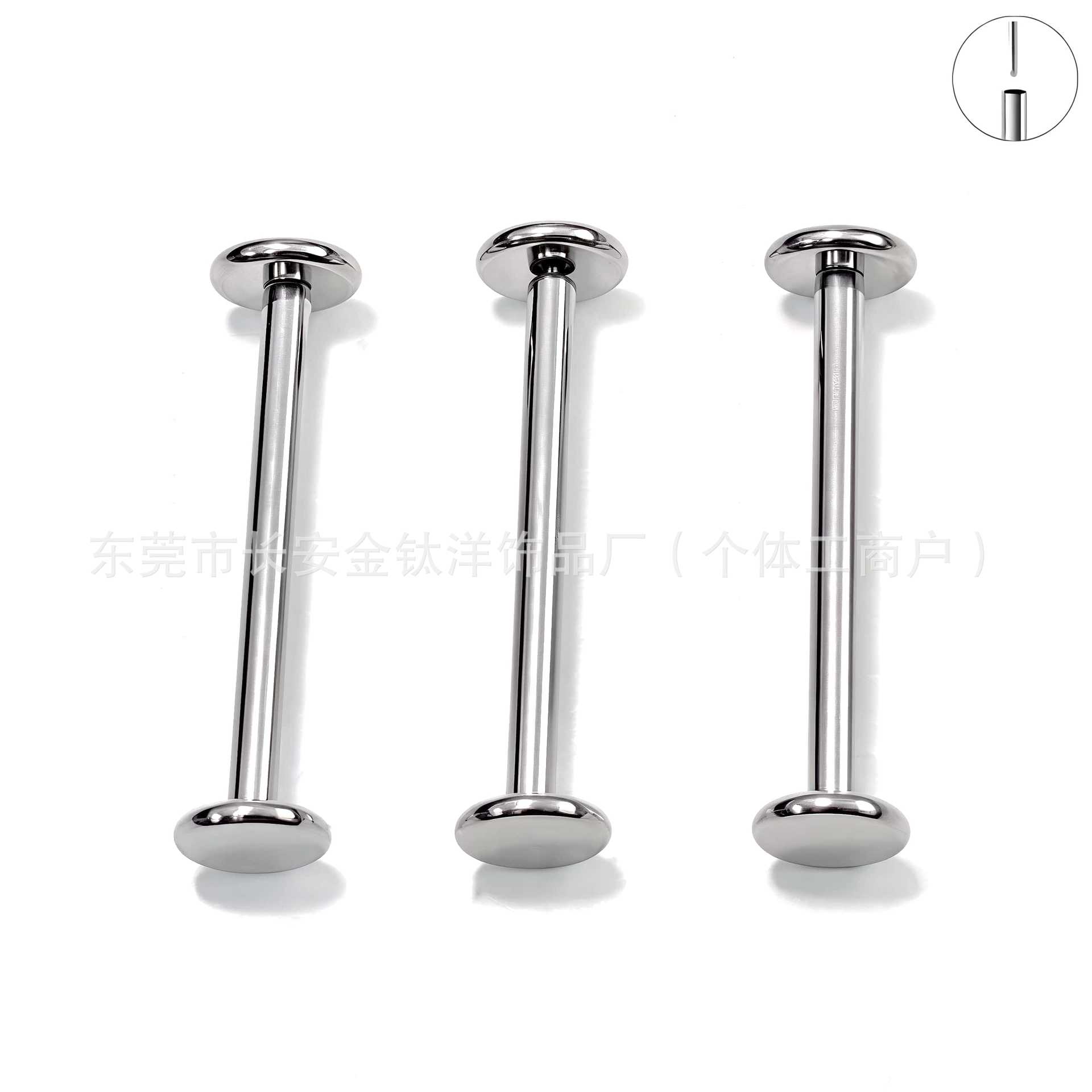 F136 Titanium Lip Nail Plug-In Flat Round Cake Earrings Ear Bone Nail Earrings G23 Titanium Alloy Body Piercing Jewelry detail image 5
