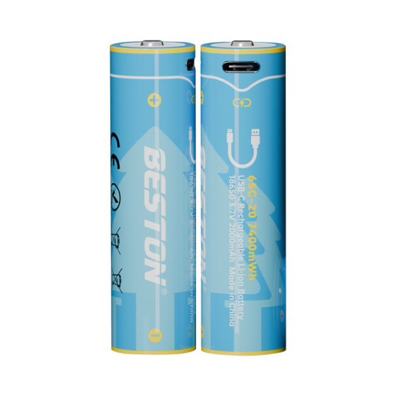 Beston Beston 3.7V2000mAh small fan bright flashlight 18650 lithium battery USB rechargeable battery