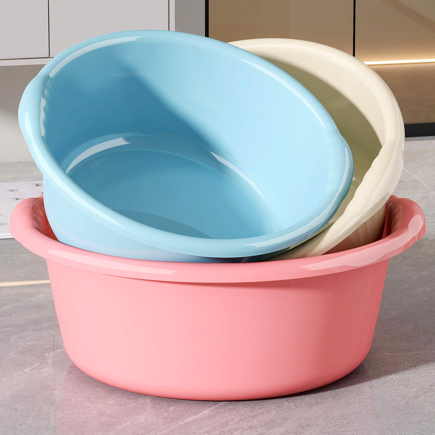 婴儿洗澡盆大容量家用浴室洗脸盆学生宿舍洗衣泡脚盆加厚塑料脸盆