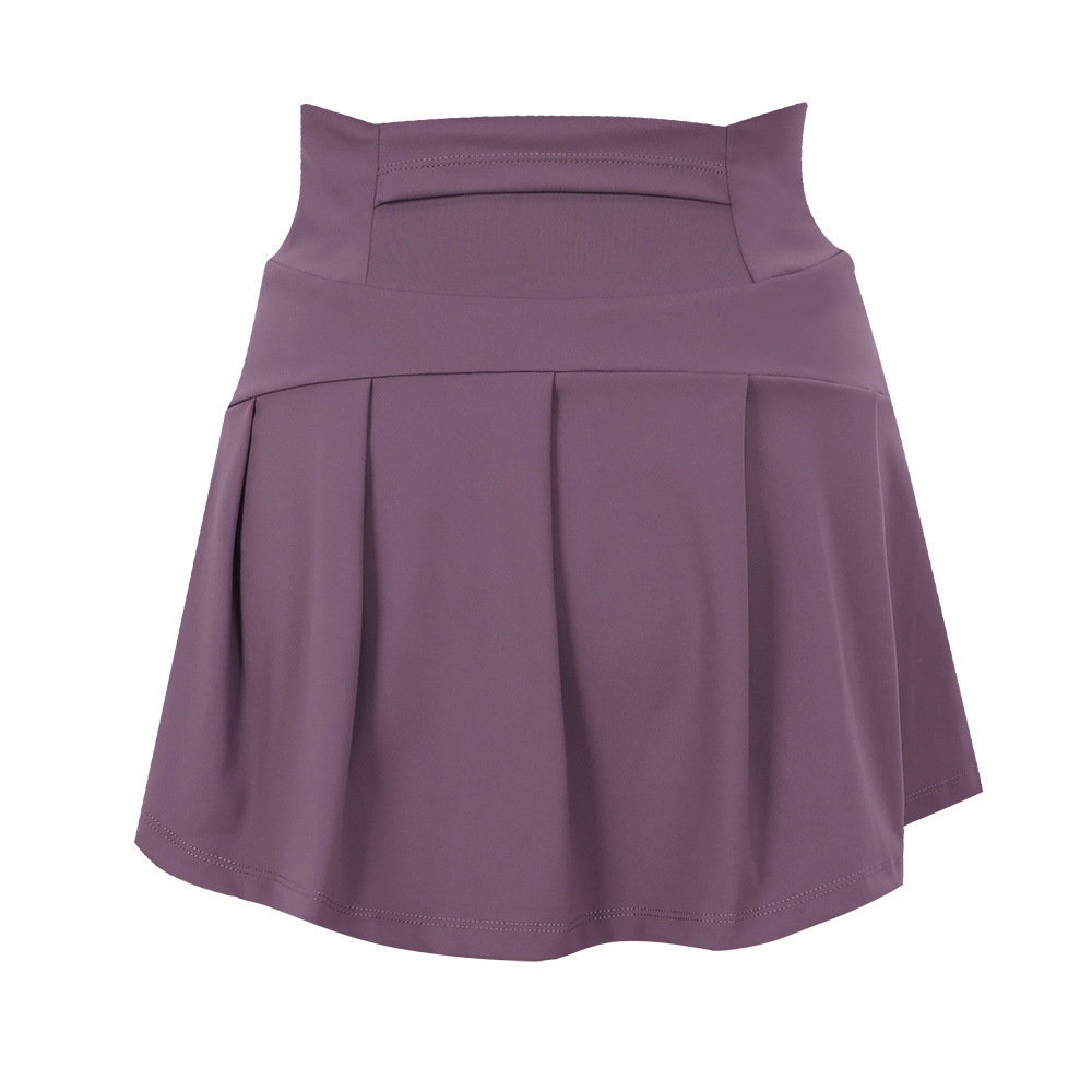 Falda de tenis de nailon estilo Lulu, de alta elasticidad, de seda helada, fina, transpirable, antiexposición, para yoga y deportes, para mujer.