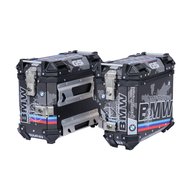 38L Right Exhaust Side Box Motorcycle Universal Aluminum Alloy 45L Tail Box Waterproof Three-Box Anti-Theft Travel Storage Box