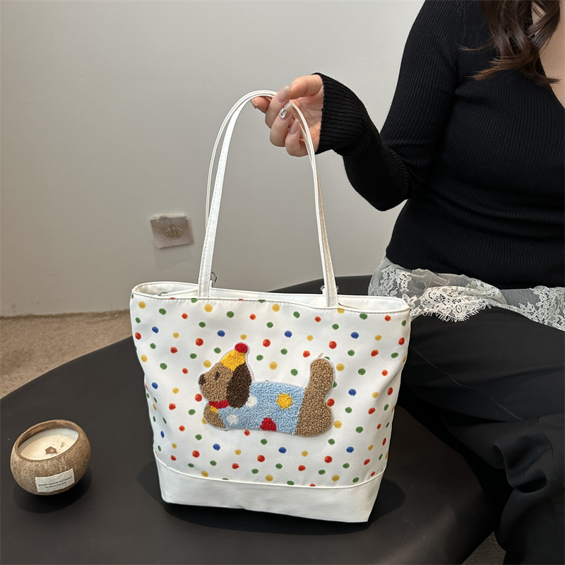 Mochila retro coreana para mujeres 2024 nueva mochila multifuncional de hombro retro de dibujos animados de gran capacidad