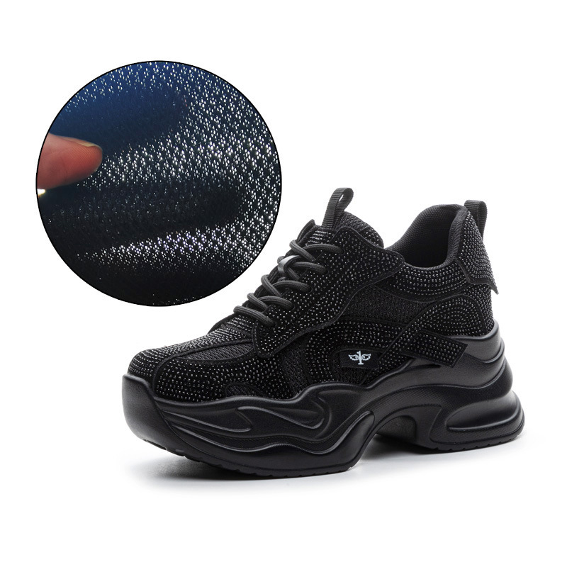 Spring and summer women's shoes new sneaker women's thick-soled muffin increased inside dad shoes mesh breathable lightweight running shoes tide