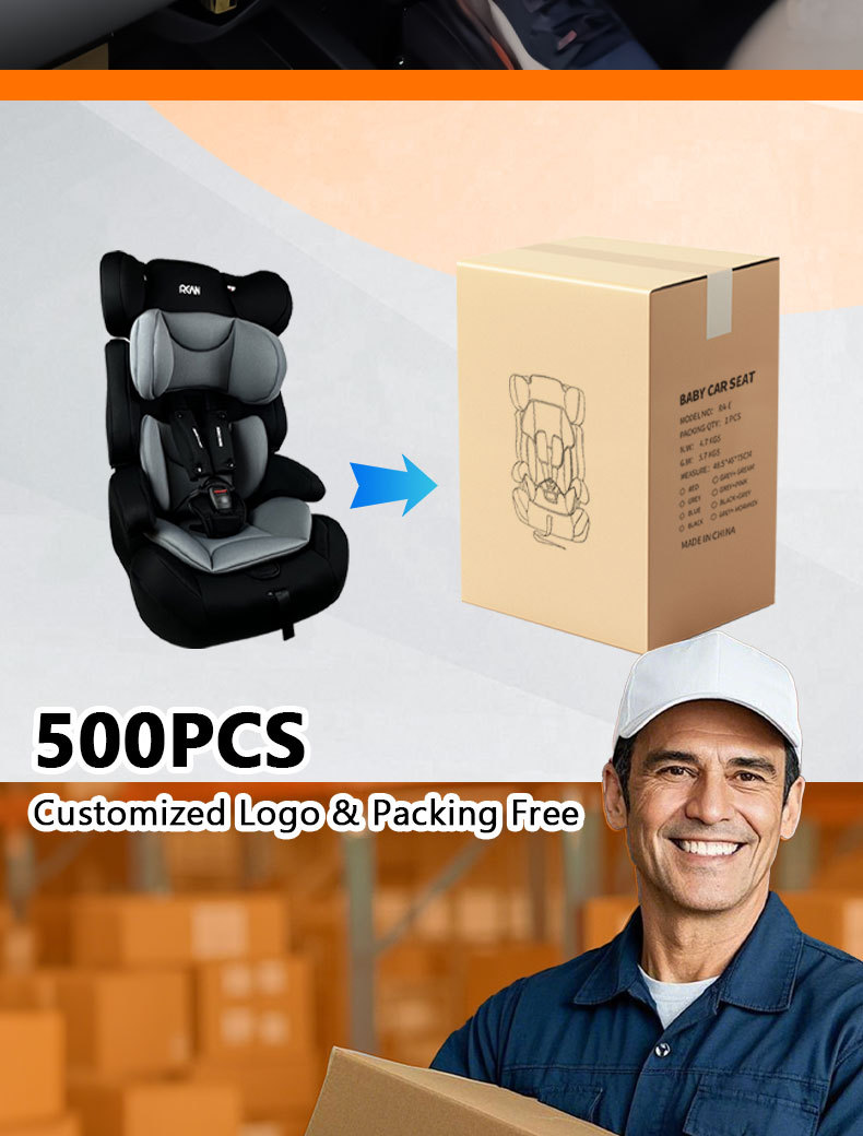 Child Safety Seat for Car Use with High Backrest Booster Cushion, Isize Certified, Suitable for 3-12 Years Old, 100-150cm Adjustable