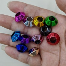 16mm镀金属色大孔飞碟车轮珠 DIY手工串散珠串笔挂件服饰饰品配件