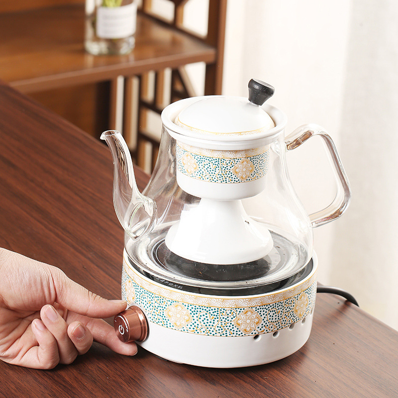 功夫茶具套装复古煮茶器茶炉陶瓷茶壶玻璃内胆过滤家用一件代发