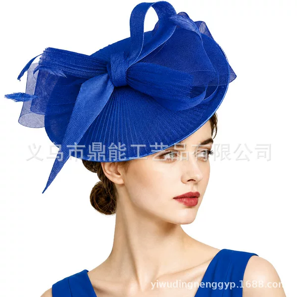 Cross-border European and American mesh fascinator hair accessory bridal headpiece for horse racing, ball, and party fashion headwear
