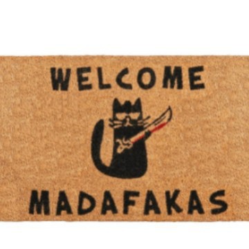 Amazon temu alambre material coco marrón inglés amor gatos y pájaros en la alfombra de la puerta antideslizante alfombra de entrada