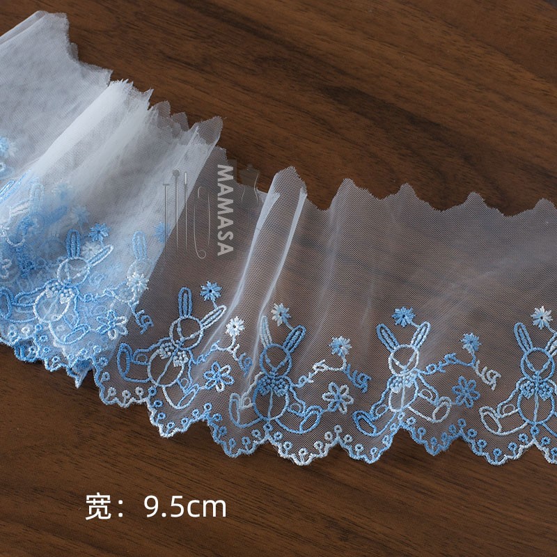 Alta calidad dopamina sueño bordado colorido hilo de malla encaje DIY mano lolita ropa tela accesorios para el cabello