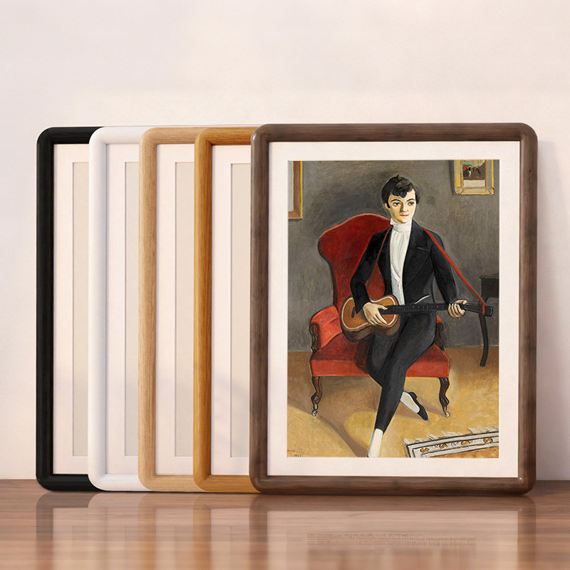 Round-Cornered Solid Wood Oil Painting Frame, Empty Frame, 8K, K4K, Children's Artwork Framing, Photo Frame, Wall-Mounted Puzzle Frame, A3 A4 Display Frame