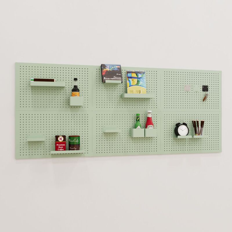 Hot-Selling Metal Pegboard Warehouse Tool Display Wall Panel, Stackable Room DIY Organization and Storage Pegboard