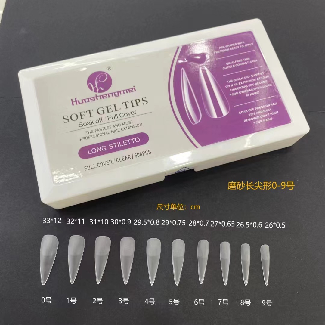 Huasheng Meixiang almendras trapezoidal sin marcas de uñas semibraste sin pulido para manicuras especiales transfronterizas 500 piezas