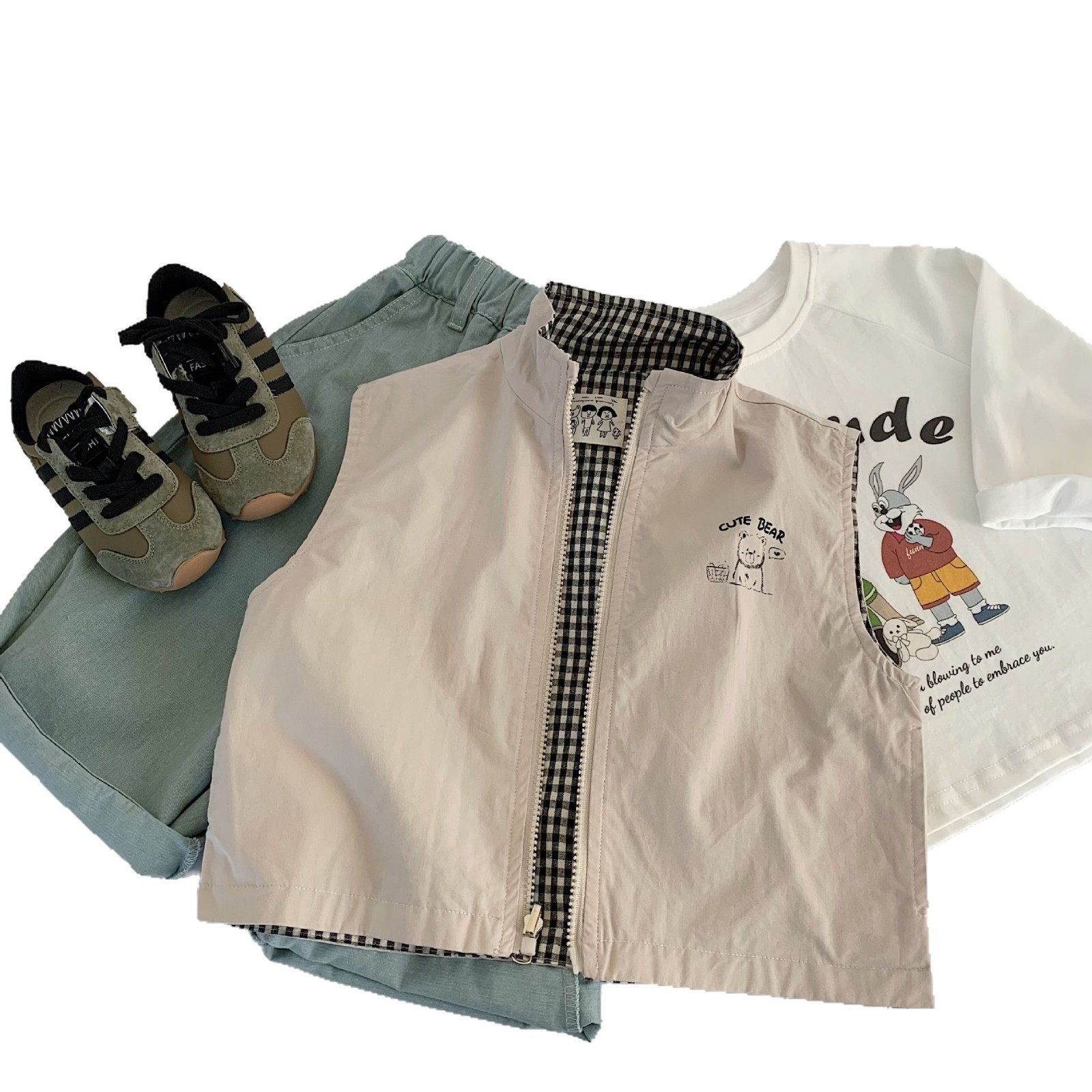 Magbo chaleco de niños 2025 otoño lindos niños y niñas dos lados chaqueta sin mangas nuevo chaleco de vestir multifuncional