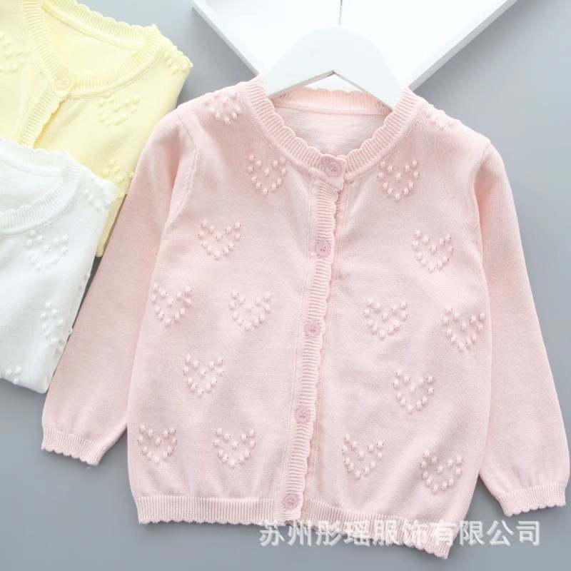 Girls' Cardigans, Kidsren's Spring and Summer Thin Sun Protection Air-Conditioning Shirts, Girls' Knitwears, Baby Spring & Fall Outwears