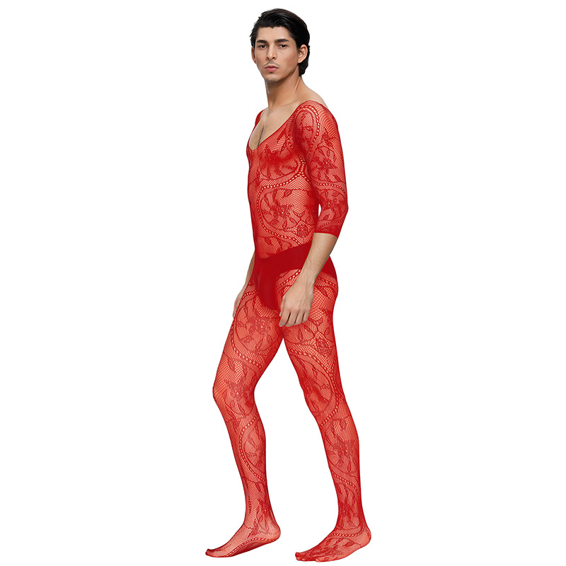 En stock medias atractivas de los hombres europeos y americanos hueco transparente sexy abierto calcetines de una sola pieza transfronteriza suministro al por mayor MP158