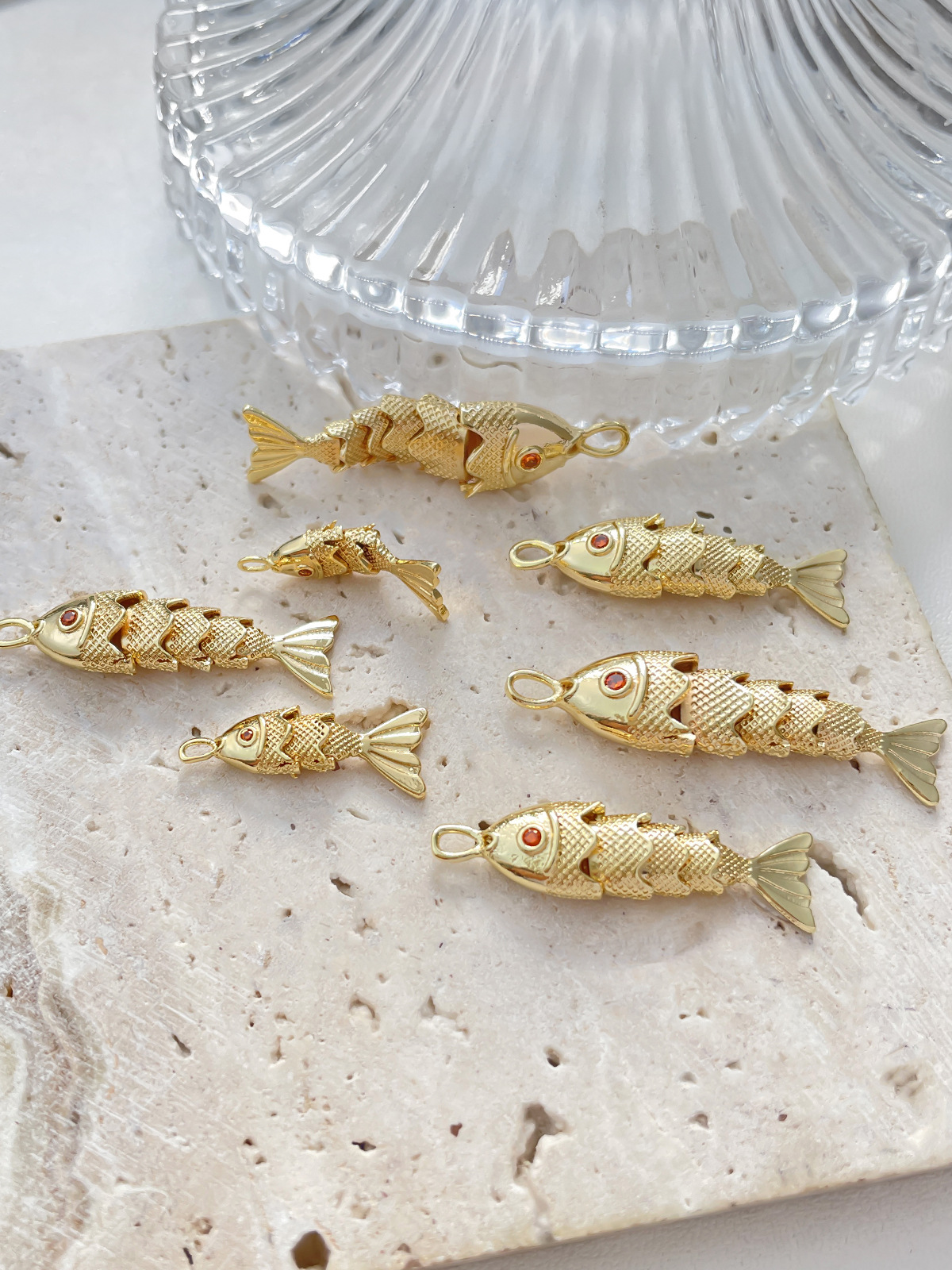 Electroplated Color Treatment 1 Piece Copper Fish Pendant Earring Findings DIY Jewelry Accessories Bracelets Necklace