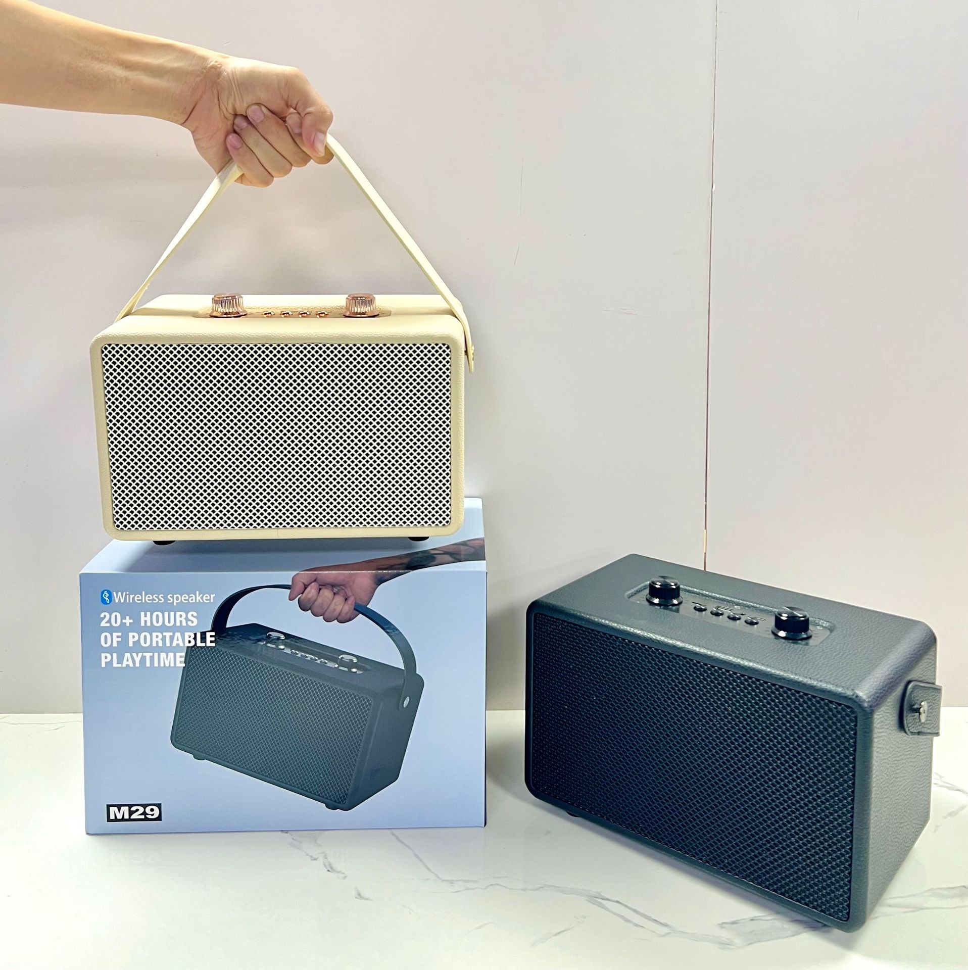 Cross-Border New Model M29 Bluetooth Speaker, Retro Portable Outdoor Heavy Bass Speaker, Marshall-Style Audio