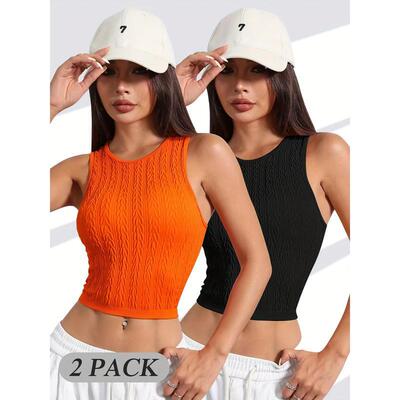 C486 代發速賣通亞馬遜跨境新款運動馬甲壹套 2 件女士無縫速