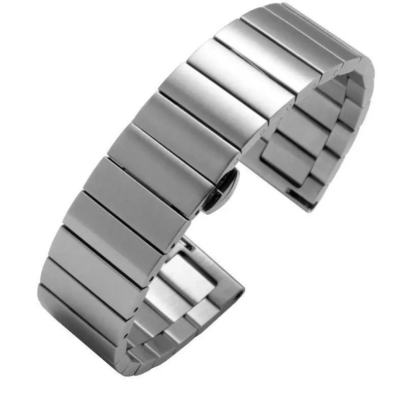 For Huawei GT4 One Bead Butterfly Buckle Stainless Steel Strap B5 Steel Strap Samsung Galaxy Watch3 Wristband