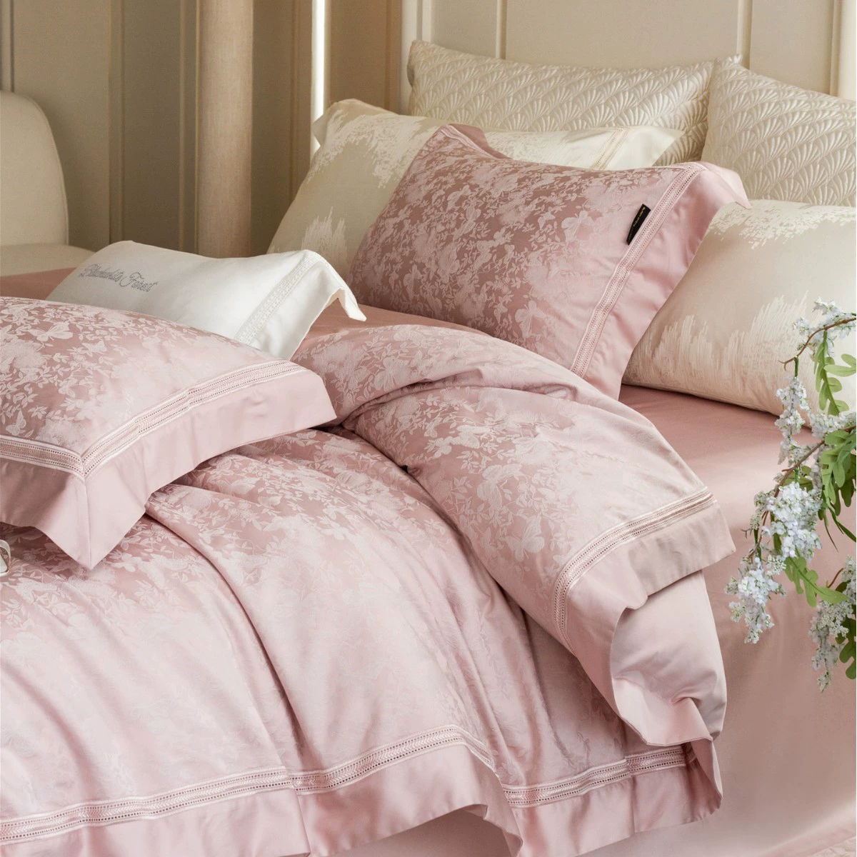 Elite bedspread, cotton set, light luxury style, 4 piece set