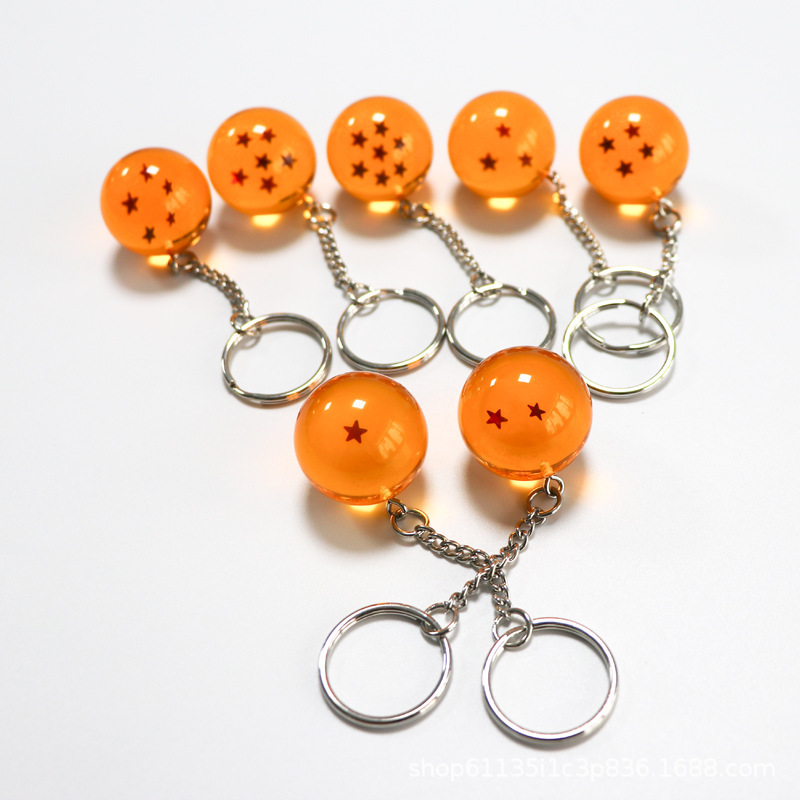 Manufacturer Can Wholesale Dragon Ball Keychain Dragon Ball Crystal Ball Resin Keychain Dragon Ball Crystal Ball