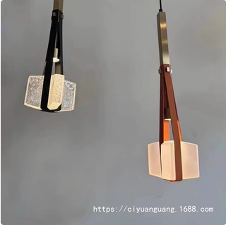 意大利设计师卧室床头小吊灯现代北欧餐厅吧台咖啡厅创意皮革灯具