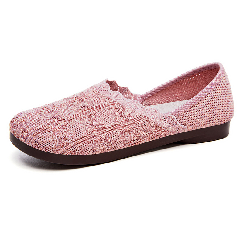 Zapatos de mujer versátiles nuevos zapatos de verano transpirables de un solo pie de tela hueca zapatos de malla de moda casual