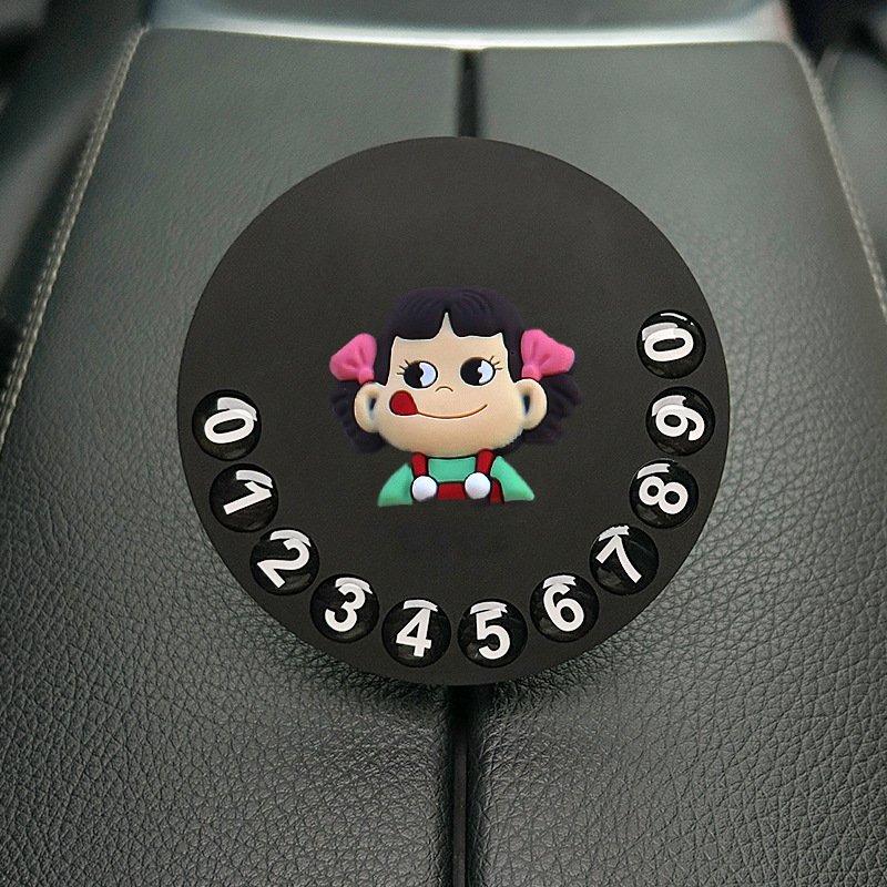 Tarjeta de estacionamiento temporal de dibujos animados de automóvil, matrícula de desplazamiento de automóvil privado de alta calidad creativa y linda, número de teléfono de automóvil móvil