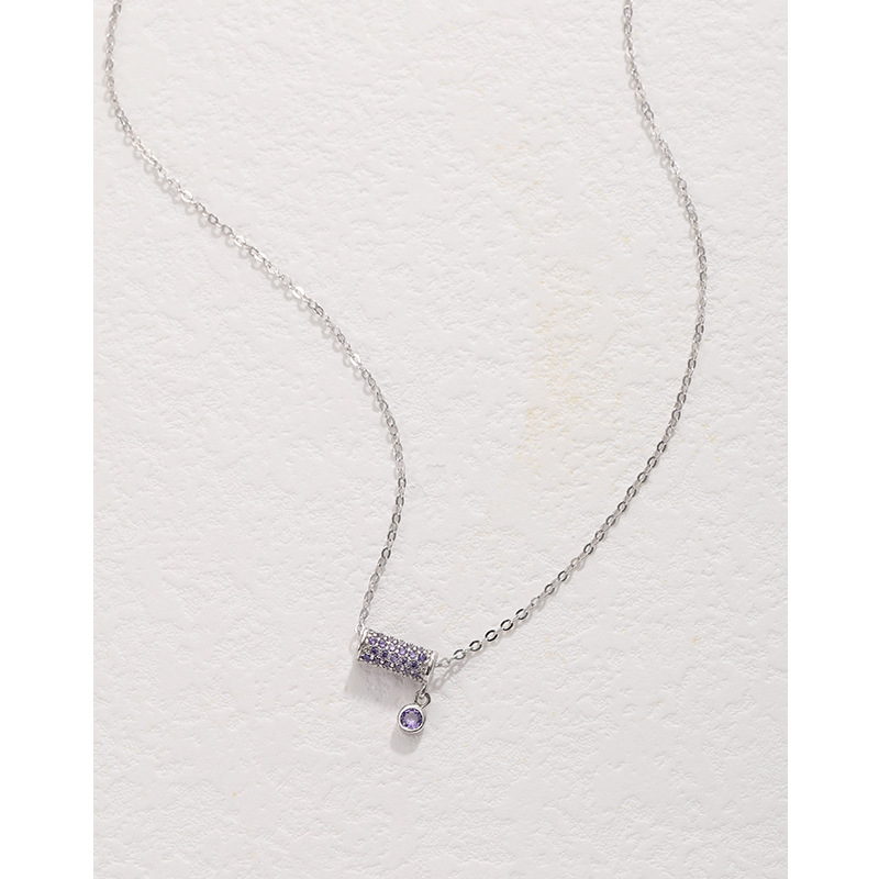 Conjunto de cadena de diamante púrpura