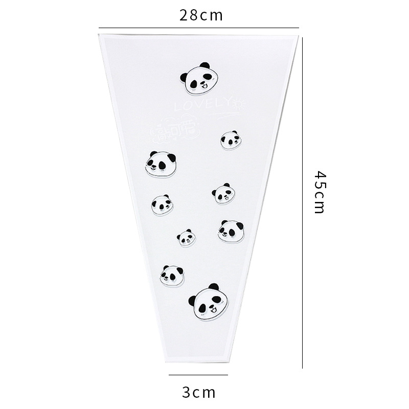 Multi-bolsa de papel de embalaje de flores Panda patrón de alto grado ramo de flores bolsa de arreglo translúcido Rosa sola bolsa