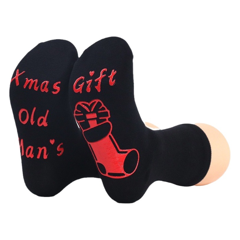 Calcetines Navideños de Santa Claus en Existencia, Calcetines de Navidad para Hombre y Mujer de Amazon, Calcetines Antideslizantes hasta la Pantorrilla con Letras, Artículo Popular de Navidad