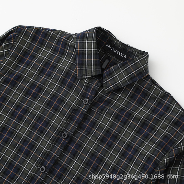 24SS 하이 버전 B 홈 여름과 가을 새로운 남성과 여성의 연인 다시 편지 인쇄 격자 무늬 셔츠 재킷