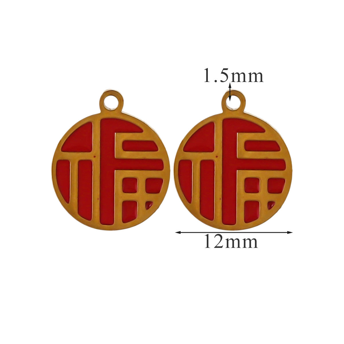 Acero inoxidable decoración de Año Nuevo colgante colgante colgante joyería DIY accesorios felicitaciones aretes collares ricos