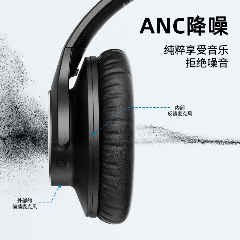Comercio exterior transfronterizo nuevo auricular Bluetooth inalámbrico ANC activa reducción de ruido auriculares hifi Música modelo privado