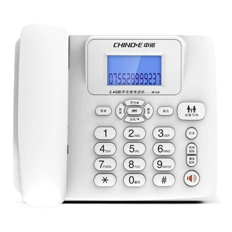 Zhongnuo W128 Цифровой беспроводной телефон Гостиничный офис Домашний беспроводной телефон для мамы и мамы Стационарный телефон Один за одним