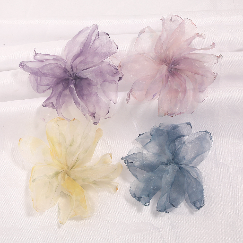 Summer Super Fairy Organza Gradient Three-Dimensional Mesh Flower Accessories DIY Hair Accessories Women's Accessories Material Wholesale