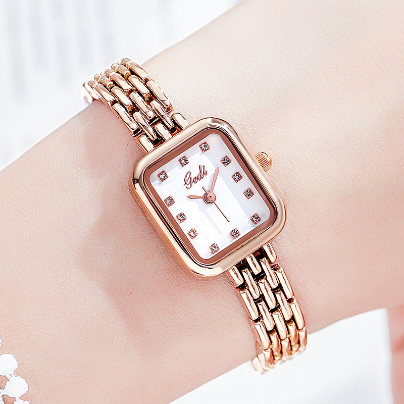 GEDI歌迪跨境外貿女士手鏈表新款時尚學生簡約方形石英手表女氣質