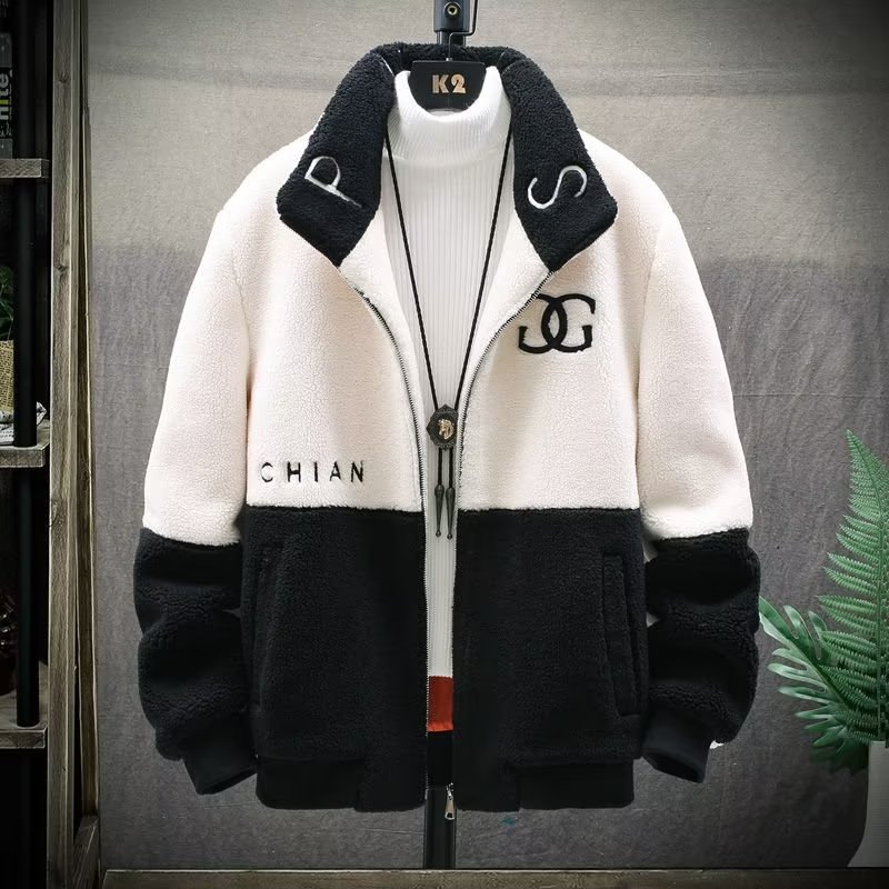 2023 nueva chaqueta acolchada de algodón de felpa de cordero para hombre más chaqueta gruesa de terciopelo de moda coreana chaqueta acolchada hermosa de terciopelo polar