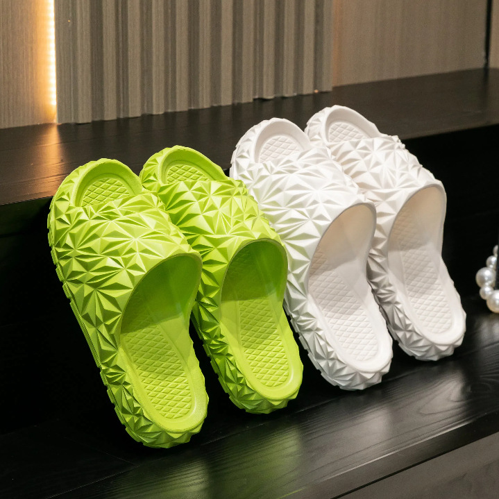 두리안 슬리퍼 홈 실내 솔리드 컬러 커플 슬리퍼 EVA 울트라 라이트 남성용 재미있는 과일 샌들 외부 착용