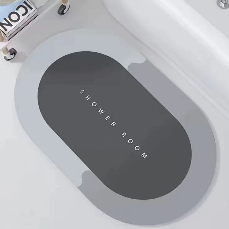 Tapete absorbente de tierra de diatomeas suave, antideslizante, de secado rápido, tapete simple para pies, resistente a la suciedad y fácil de limpiar para la entrada del baño.