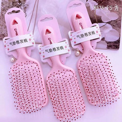 [Manufacturer] Cute Pink Curly Hair Comb with Air Cushion Massage Feature — Affordable Wholesale Roll Combs for Styling, Perfect for Home Use by Men and Women, Trending on Social Media