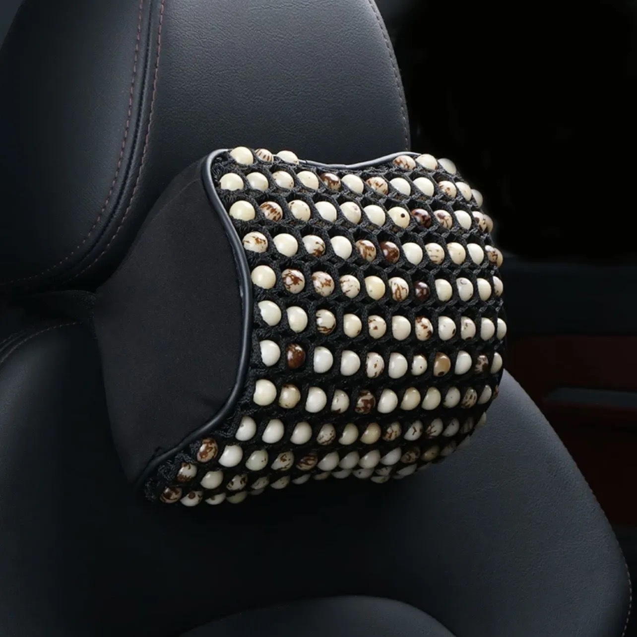 Natural Bodhi Seed Lumbar Support Summer Car Breathable Backrest Bead Pillow Memory Foam Massage Headrest Driver Lumbar Cushion