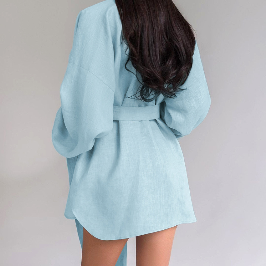 413g Weight Long Sleeve Sleeve Length Pajamas Lingerie Type Cotton Fabric Type Short Top Length Shorts Sets Sets Type 3 Pieces Set Quantity Home, Outdoor Occasion Halter Neck Neckline Breathable Function Regular Fit Fit Type Solid Color Pattern Summer, Spring Season Women's Gender Simple Style Style Home Outdoor Women's Simple Style Solid Color Cotton Shorts Sets Pajama Sets 24